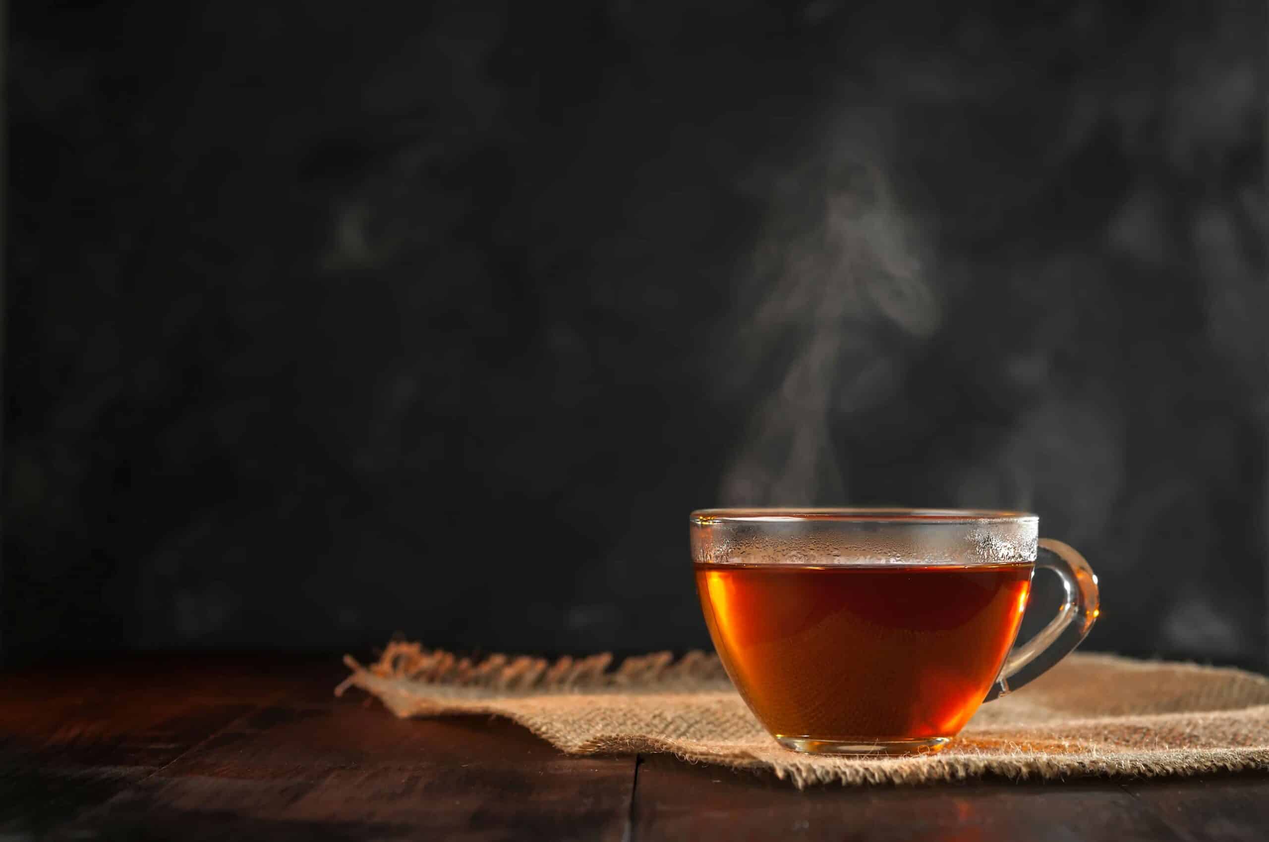 warm cup of tea with steam