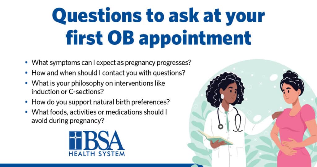 Questions to ask during your first obstetrics appointment