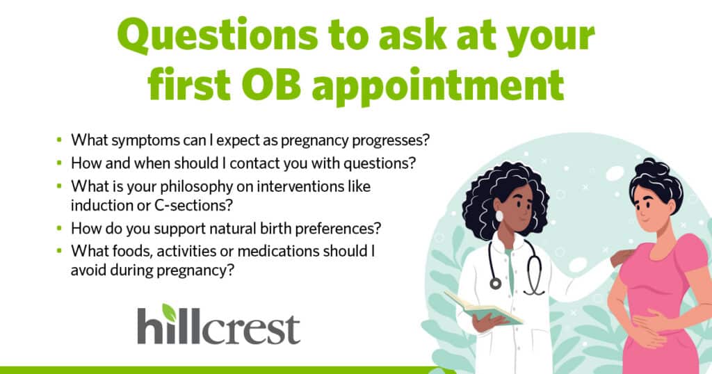 Questions to ask during your first obstetrics appointment