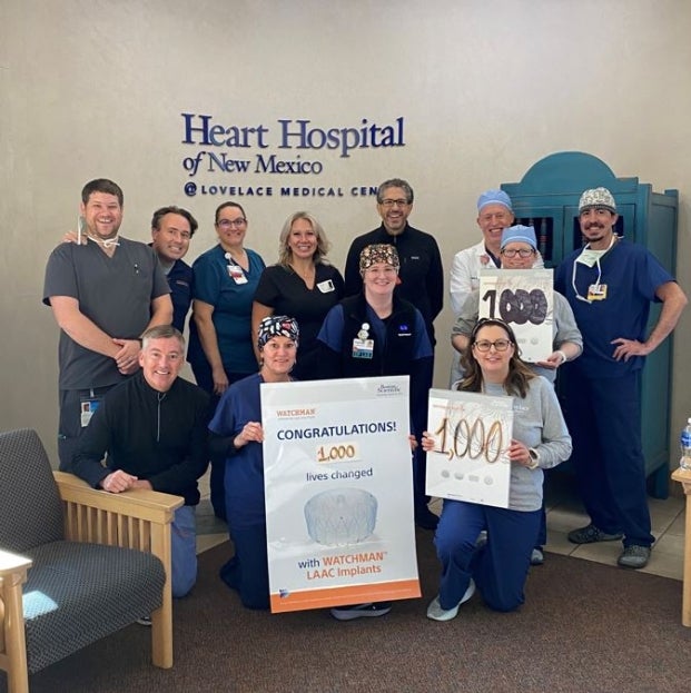 Heart Hospital of New Mexico at Lovelace Medical Center places 1000th WATCHMAN™ Device