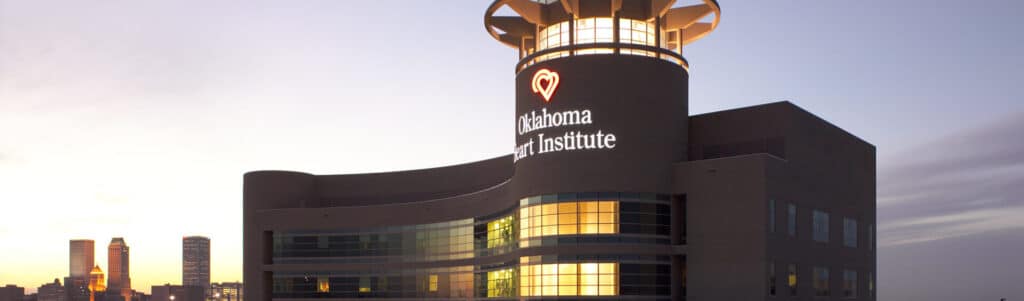 Hospital exterior at dusk