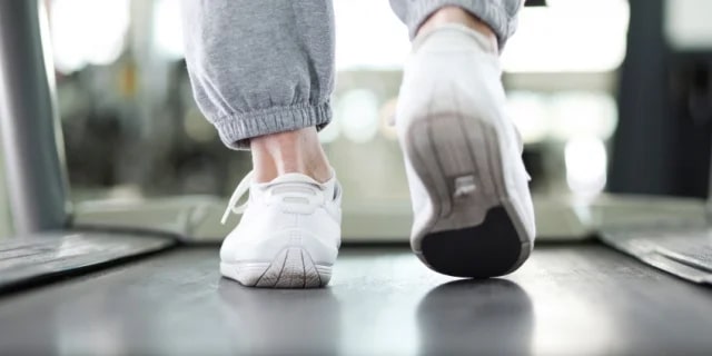 Feet on a treadmill