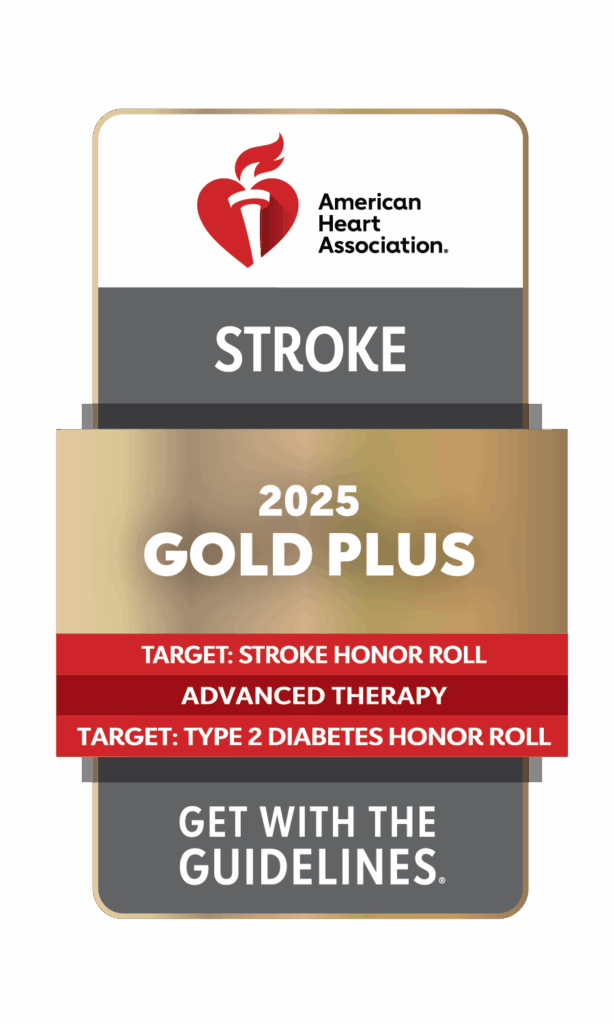 American Heart Association, Stroke, 2025 Gold Plus, Target Stroke Honor Roll, Advanced Therapy, Target Type 2 Diabetes Honor Roll, Get with the guidelines