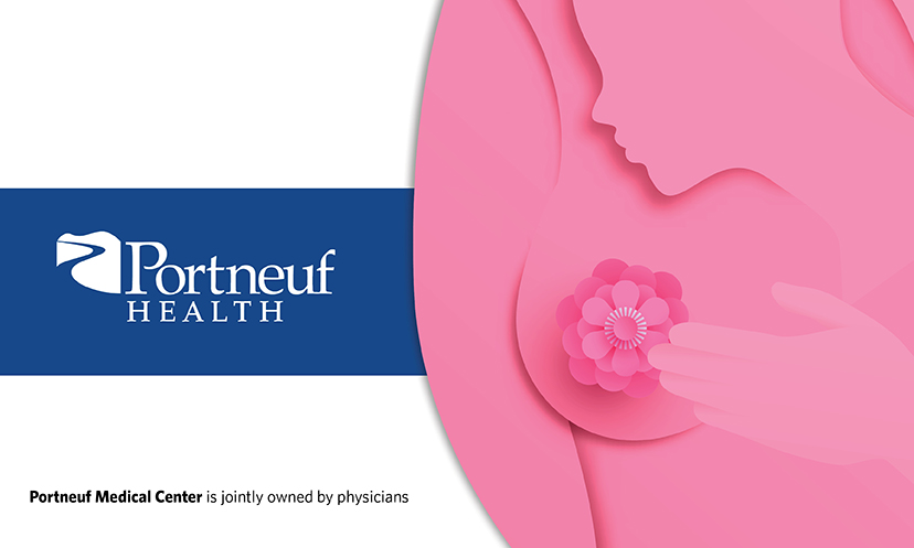 Illustration of a woman performing a breast self-exam