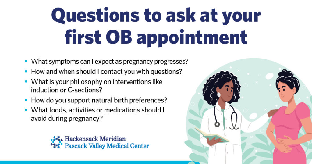 Questions to ask during your first obstetrics appointment