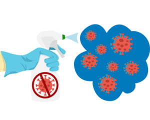 Cleaning with spray bottle