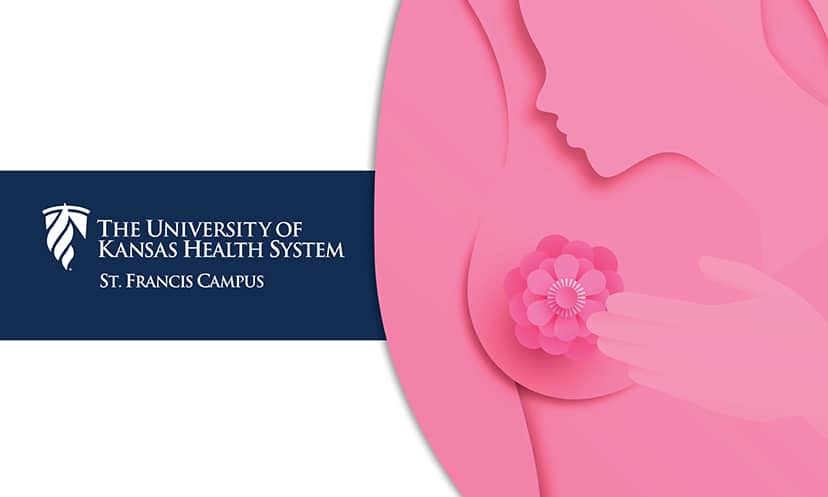 Illustration of a woman performing a breast self-exam