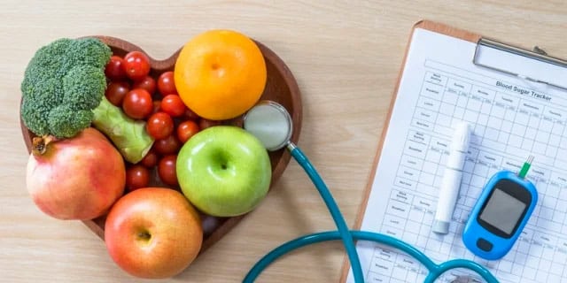 fruit in heart shaped bowl