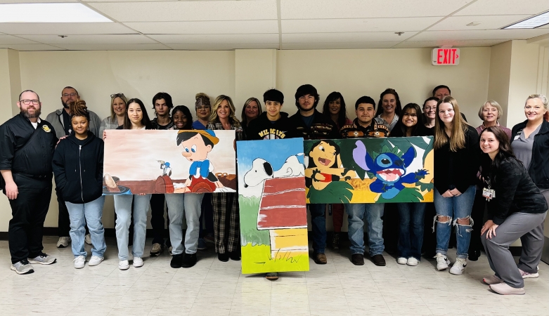 Winona High School Theater Class Donates Paintings to UT Health Tyler Pediatrics Unit