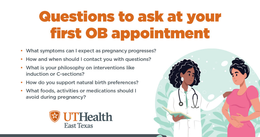 Questions to ask during your first obstetrics appointment